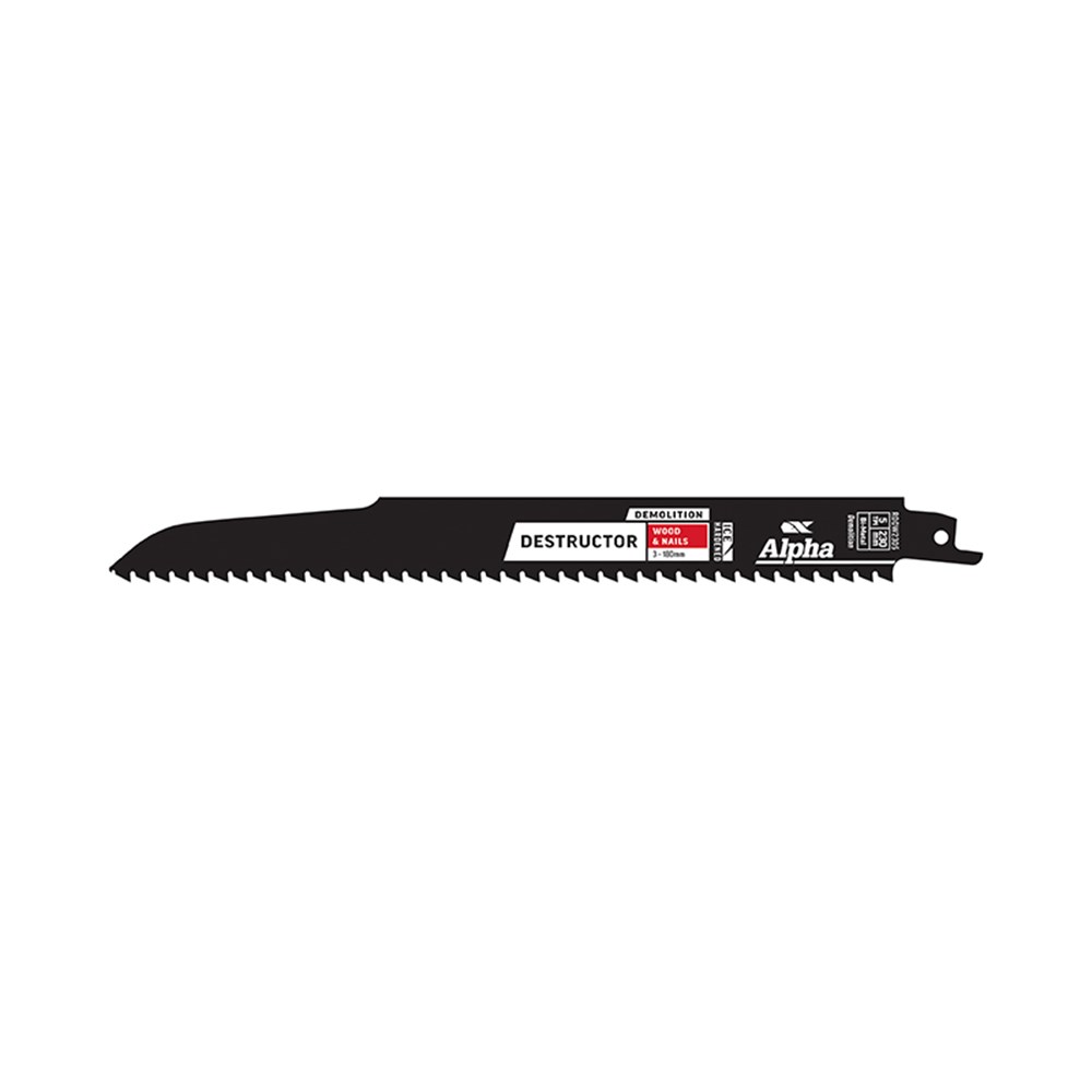 DESTRUCTOR DEMOLITION - WOOD & NAILS RECIP BLADE - 5TPI 230MM - PKT 5